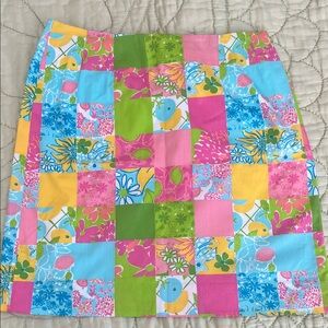 Lily Pulitzer Vibrant Patchwork A-Line Skirt